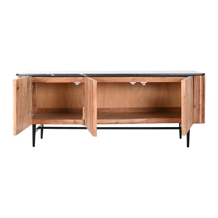 Mobilă TV DKD Home Decor Maro Negru Natural Marmură Salcâm 145 x 45 x 60 cm