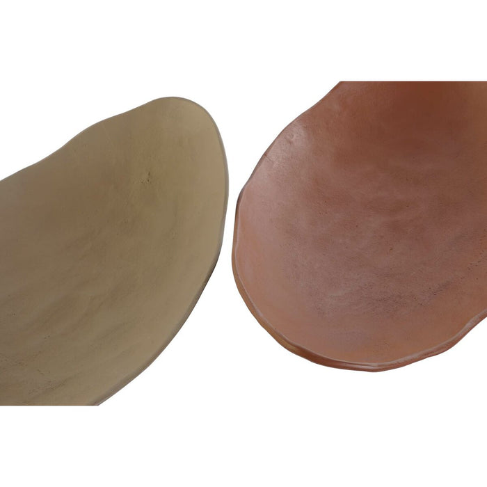 Decorațiune pentru Centrul Mesei DKD Home Decor Bej Teracotă Urban 47 x 28 x 11 cm (2 Unități)