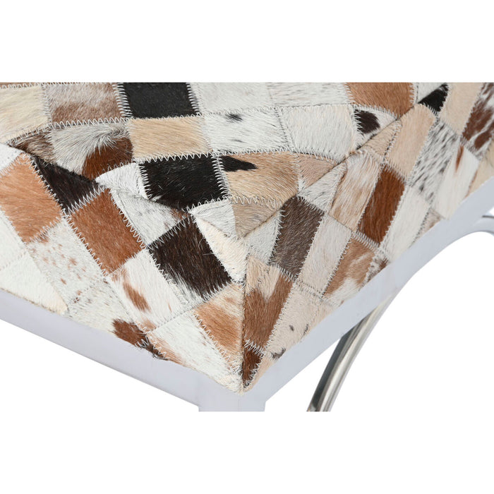 Banchetă DKD Home Decor Maro Bej Argintiu Cămilă Oțel 122 x 41 x 44 cm