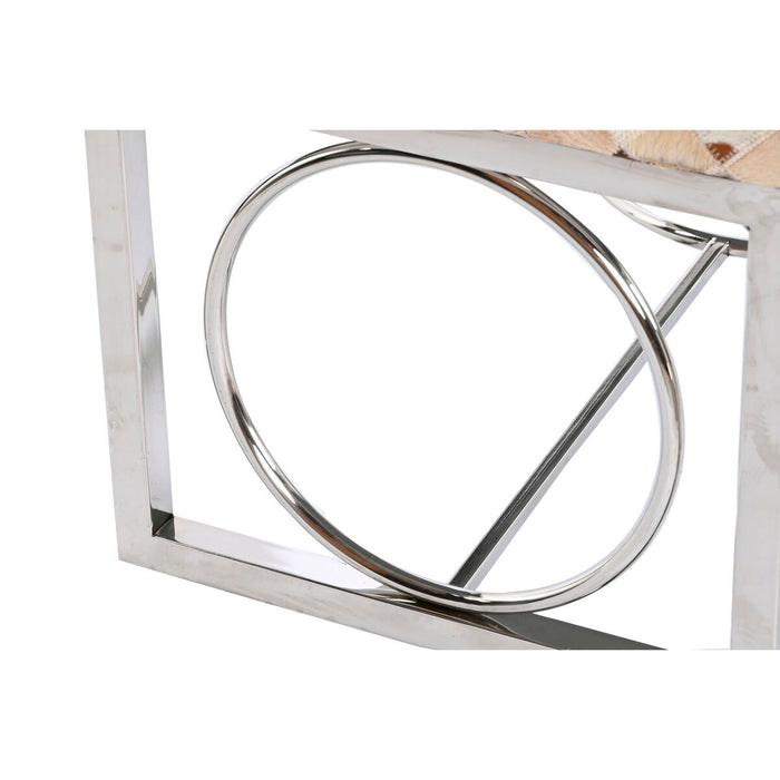 Banchetă DKD Home Decor Maro Bej Argintiu Cămilă Oțel 122 x 41 x 44 cm