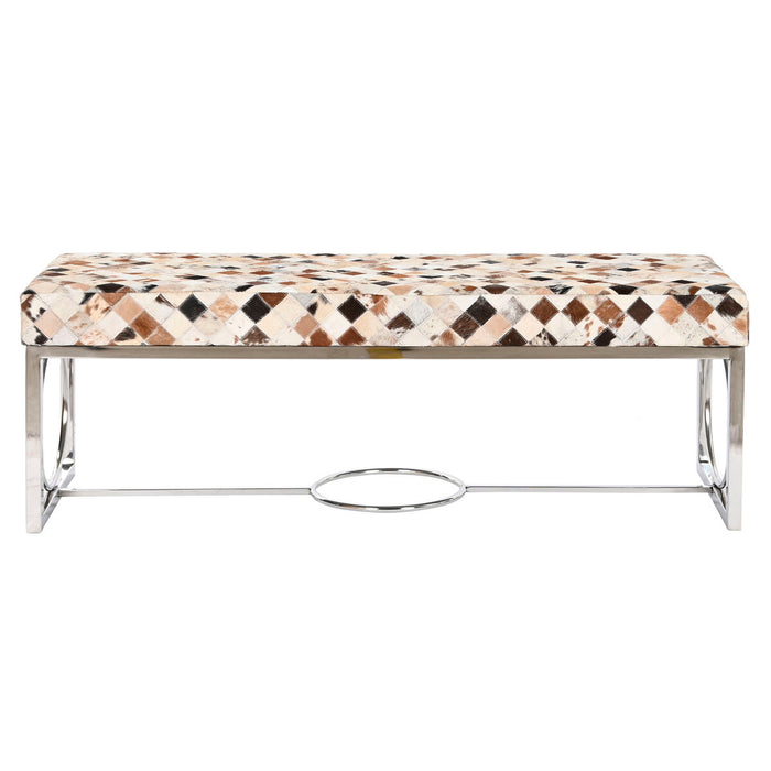Banchetă DKD Home Decor Maro Bej Argintiu Cămilă Oțel 122 x 41 x 44 cm