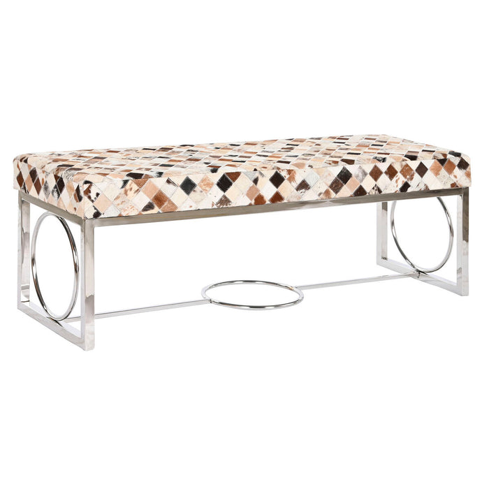 Banchetă DKD Home Decor Maro Bej Argintiu Cămilă Oțel 122 x 41 x 44 cm