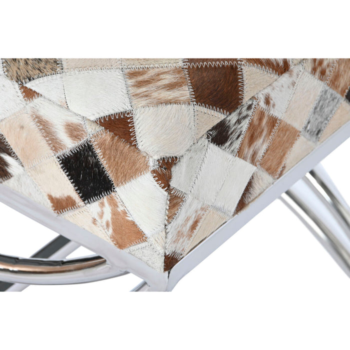 Banchetă DKD Home Decor Maro Bej Argintiu Cămilă Oțel 53 x 40 x 43 cm