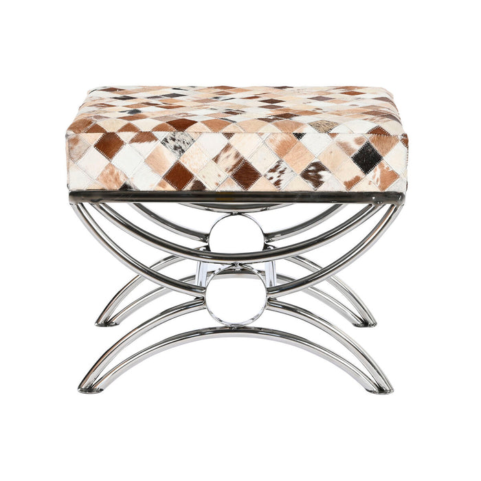 Banchetă DKD Home Decor Maro Bej Argintiu Cămilă Oțel 53 x 40 x 43 cm