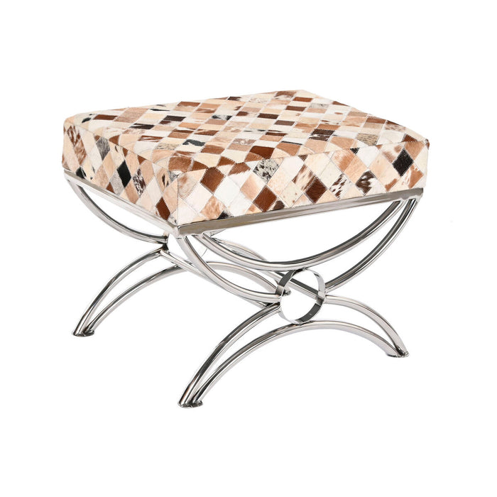 Banchetă DKD Home Decor Maro Bej Argintiu Cămilă Oțel 53 x 40 x 43 cm