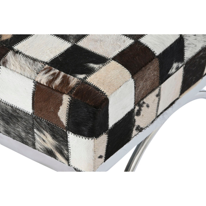 Banchetă DKD Home Decor Crem Argintiu Maro închis Oțel 122 x 41 x 44 cm