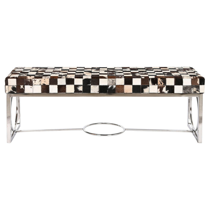 Banchetă DKD Home Decor Crem Argintiu Maro închis Oțel 122 x 41 x 44 cm