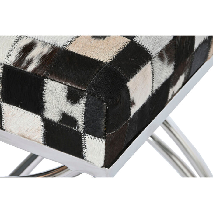 Banchetă DKD Home Decor Maro Crem Argintiu Maro închis Oțel 53 x 40 x 43 cm