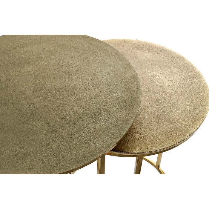Set de 2 mese DKD Home Decor Auriu* Metal Aluminiu 46 x 46 x 58 cm