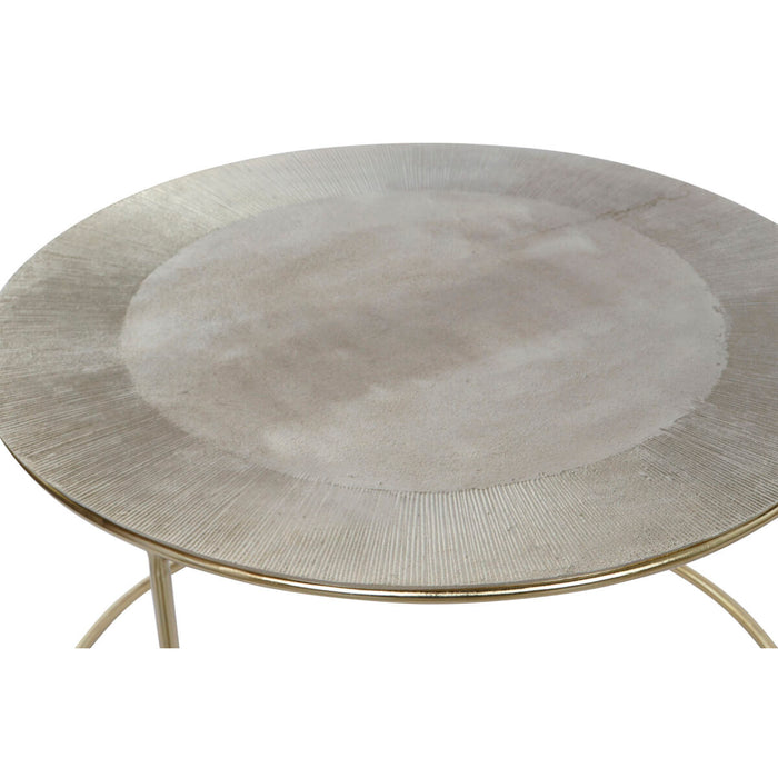 Set de 2 mese DKD Home Decor Auriu* Metal Aluminiu 76 x 76 x 44 cm