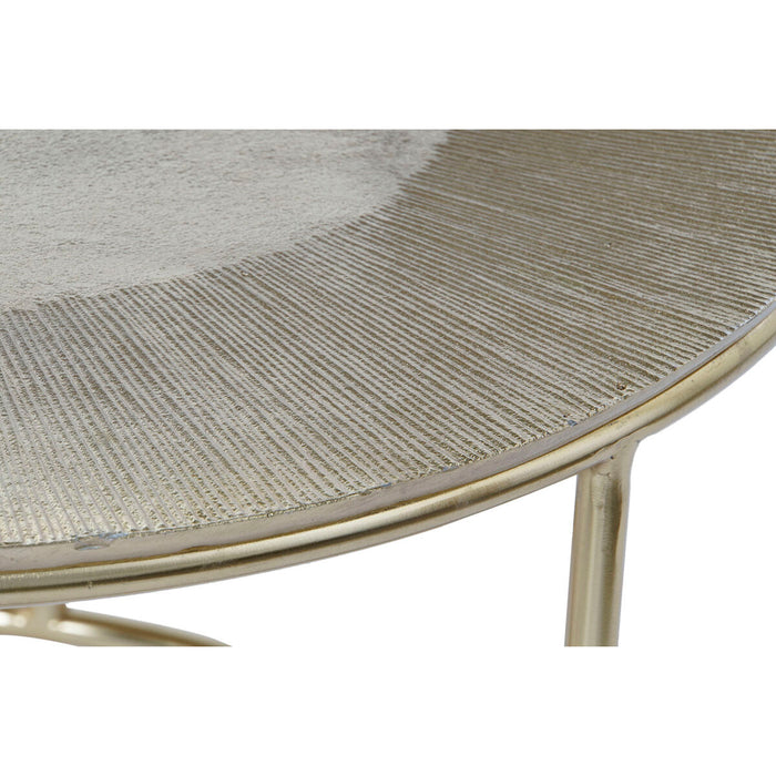 Set de 2 mese DKD Home Decor Auriu* Metal Aluminiu 76 x 76 x 44 cm