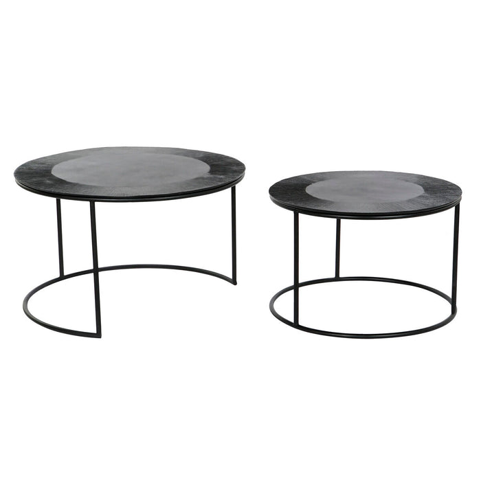 Set de 2 mese DKD Home Decor Negru Metal Aluminiu 76 x 76 x 44 cm