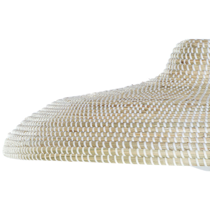 Lustră DKD Home Decor Alb Natural Maro Deschis Geam 50 W 70 x 70 x 20 cm