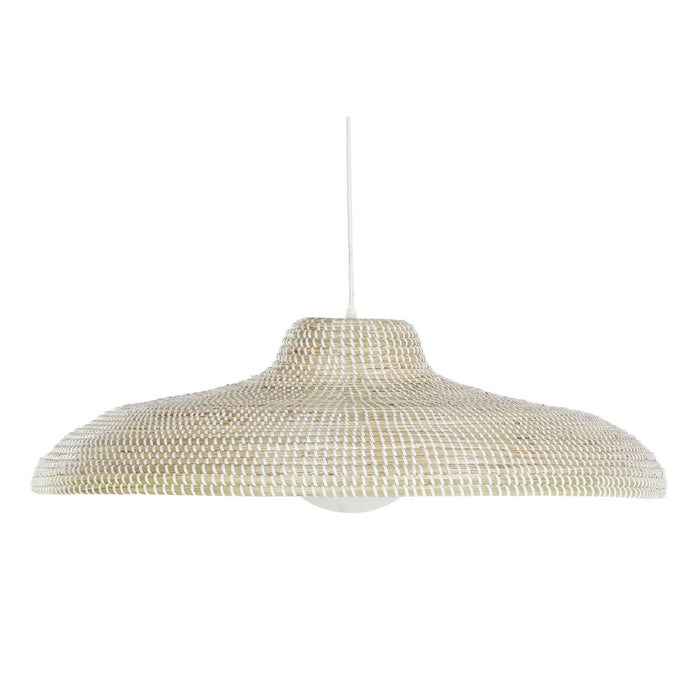 Lustră DKD Home Decor Alb Natural Maro Deschis Geam 50 W 70 x 70 x 20 cm