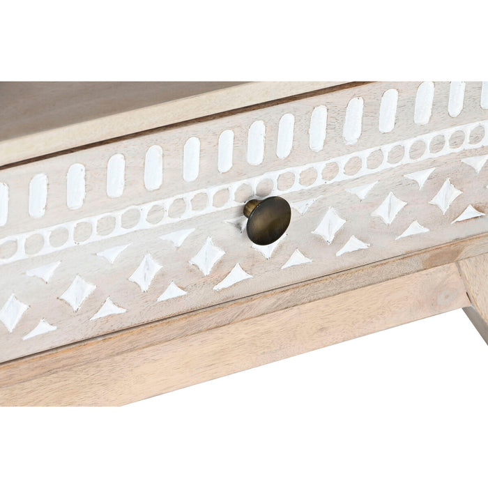 Mobilă TV DKD Home Decor Alb Natural Lemn de mango 130 x 40 x 45 cm