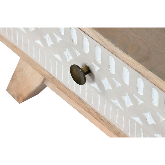Noptieră DKD Home Decor Alb Natural Lemn de mango 55 x 35 x 45 cm