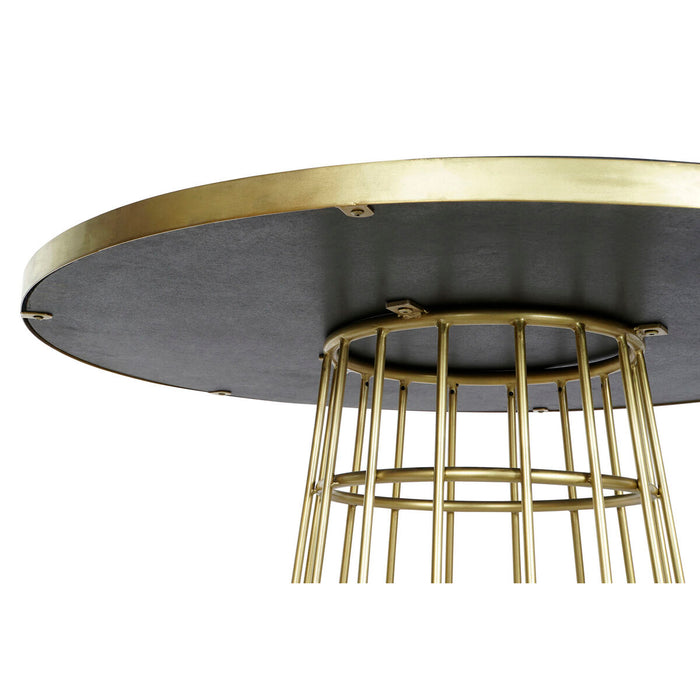 Masă de Sufragerie DKD Home Decor 90 x 90 x 75,5 cm Negru Auriu* Marmură Fier