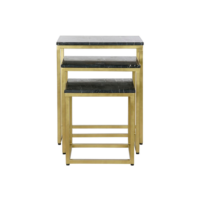 Set de 3 mese DKD Home Decor Negru Auriu* 50 x 35 x 60 cm