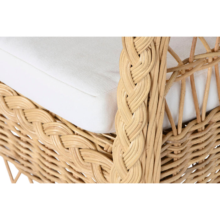 Fotoliu DKD Home Decor Alb Natural 56 x 63 x 86 cm