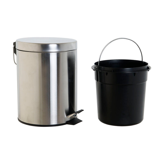 Coș de gunoi pentru hârtie cu pedală DKD Home Decor Argintiu 5 L