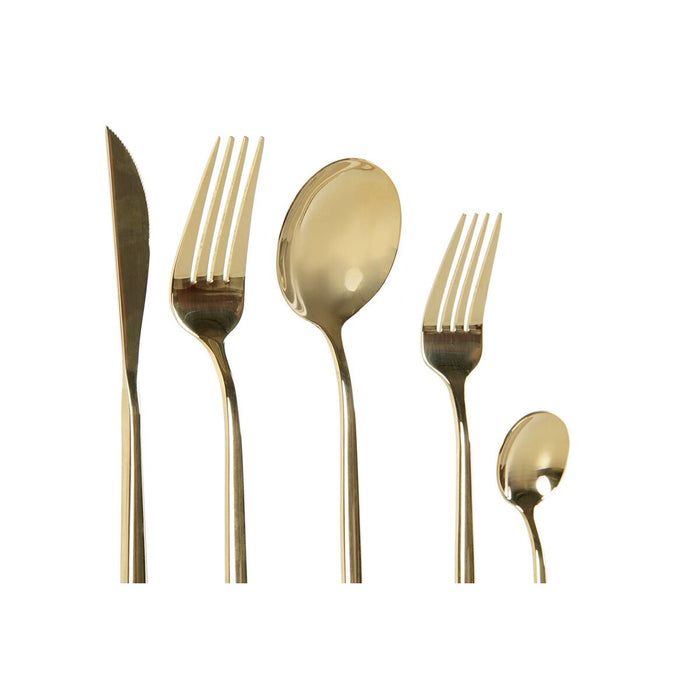Set de Tacâmuri DKD Home Decor Auriu* Oțel inoxidabil 3 x 1,5 x 13 cm 20 Piese