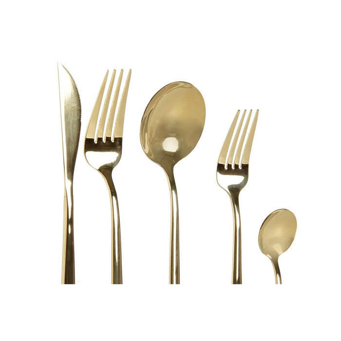 Set de Tacâmuri DKD Home Decor Auriu* Oțel inoxidabil 3 x 1,5 x 13 cm 20 Piese