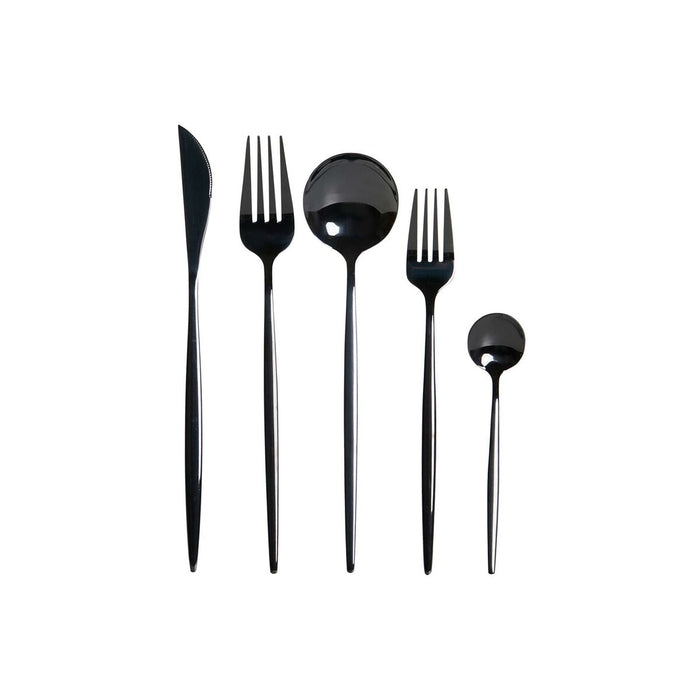 Set de Tacâmuri DKD Home Decor Negru Oțel inoxidabil 3 x 1,5 x 13 cm 20 Piese