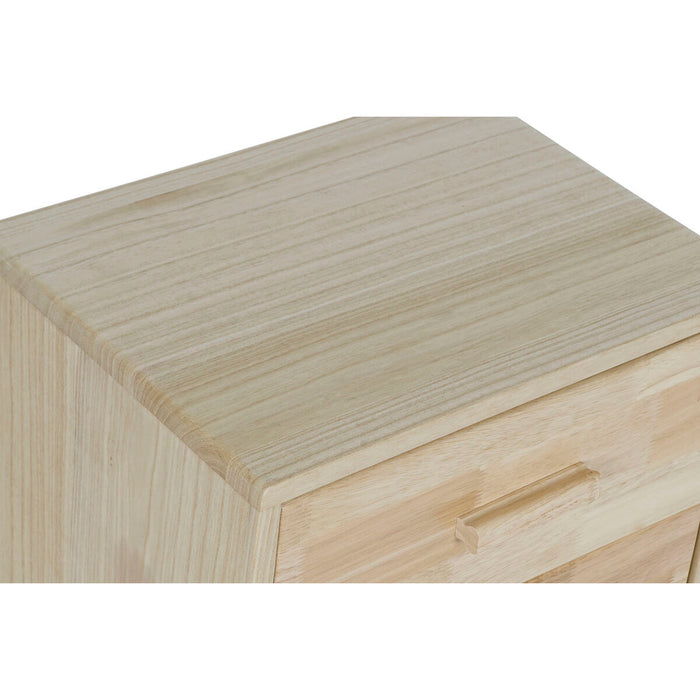 Noptieră DKD Home Decor Natural Cauciuc Lemn de paulownia Lemn MDF 40 x 30 x 48 cm