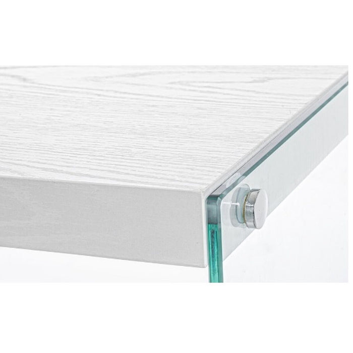 Consolă DKD Home Decor Geam Transparent Alb 120 x 40 x 76 cm Lemn MDF