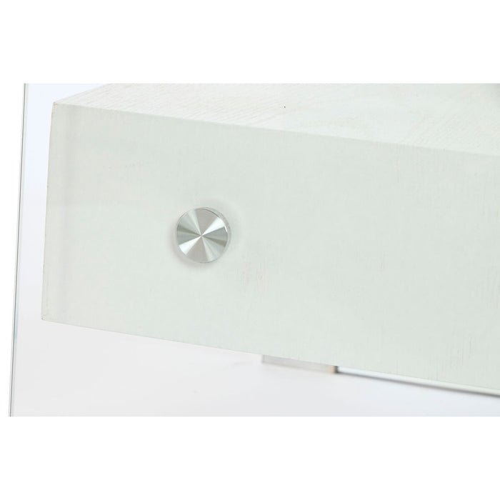 Noptieră DKD Home Decor Alb Transparent Geam Lemn MDF 50 x 40 x 45,5 cm