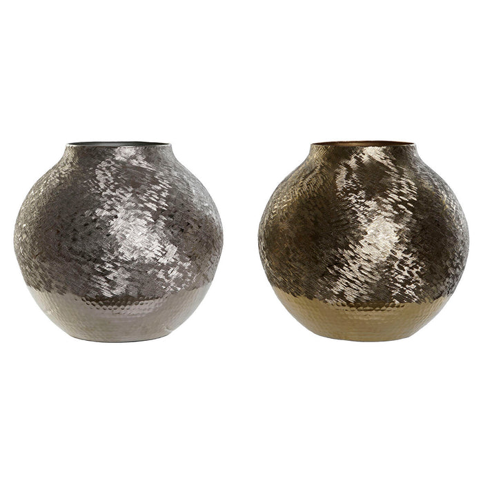 Vază DKD Home Decor Auriu* Argintiu Aluminiu Modern 33 x 33 x 29 cm (2 Unități)