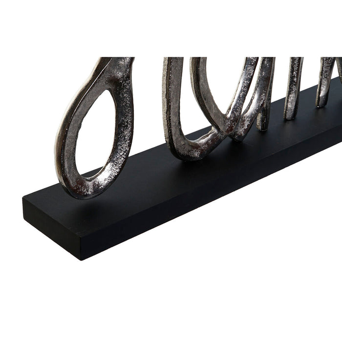 Figură Decorativă DKD Home Decor Negru Auriu* Argintiu Urban 46 x 8 x 29 cm (2 Unități)