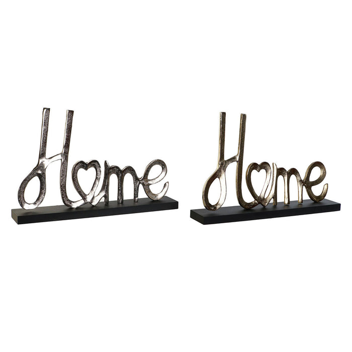 Figură Decorativă DKD Home Decor Negru Auriu* Argintiu Urban 46 x 8 x 29 cm (2 Unități)