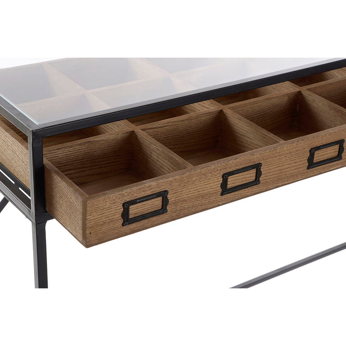 Consolă DKD Home Decor Maro Negru Metal Geam Lemn MDF 120 x 40 x 83 cm