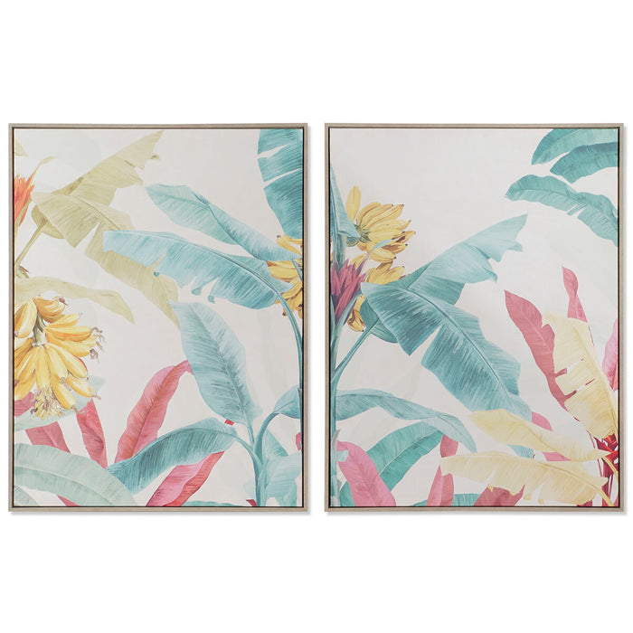 Tablou DKD Home Decor Tropical 75 x 4 x 100 cm (2 Unități)
