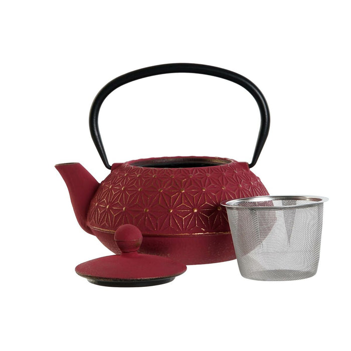 Ceainic DKD Home Decor Albastru Roșu Fier 900 ml (2 Unități)