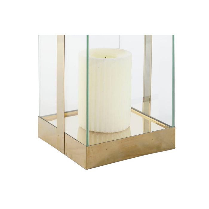 Felinar DKD Home Decor Geam Auriu* Metal 18 x 18 x 35 cm