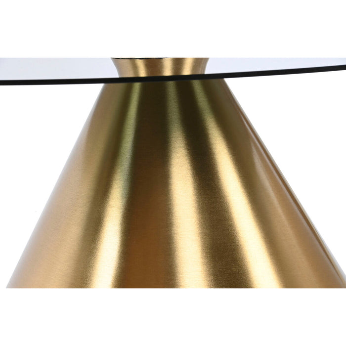 Masa laterală DKD Home Decor Negru Auriu* Metal Geam 60 x 60 x 30 cm