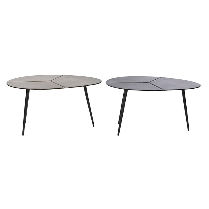 Masa laterală DKD Home Decor Negru Auriu* Aluminiu Alamă 78 x 45 x 40 cm (2 Unități)