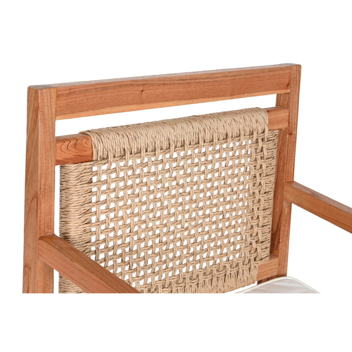 Fotoliu DKD Home Decor Alb Maro Bej Natural Poliester 60 x 84 x 85 cm