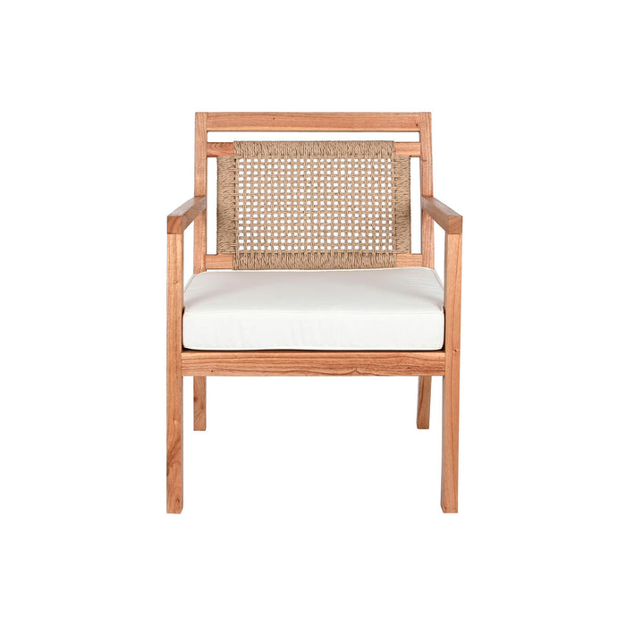 Fotoliu DKD Home Decor Alb Maro Bej Natural Poliester 60 x 84 x 85 cm
