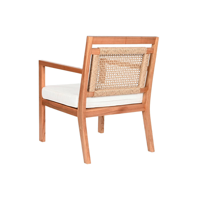 Fotoliu DKD Home Decor Alb Maro Bej Natural Poliester 60 x 84 x 85 cm