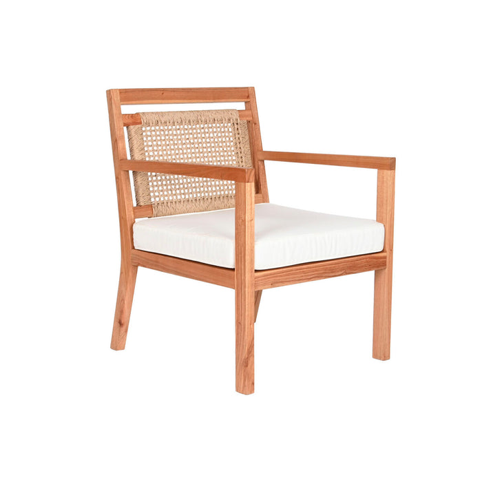 Fotoliu DKD Home Decor Alb Maro Bej Natural Poliester 60 x 84 x 85 cm