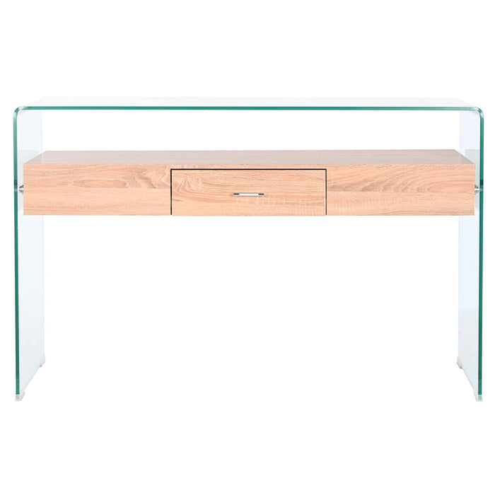 Consolă DKD Home Decor Transparent Maro Deschis Geam Lemn MDF 120 x 35 x 80 cm