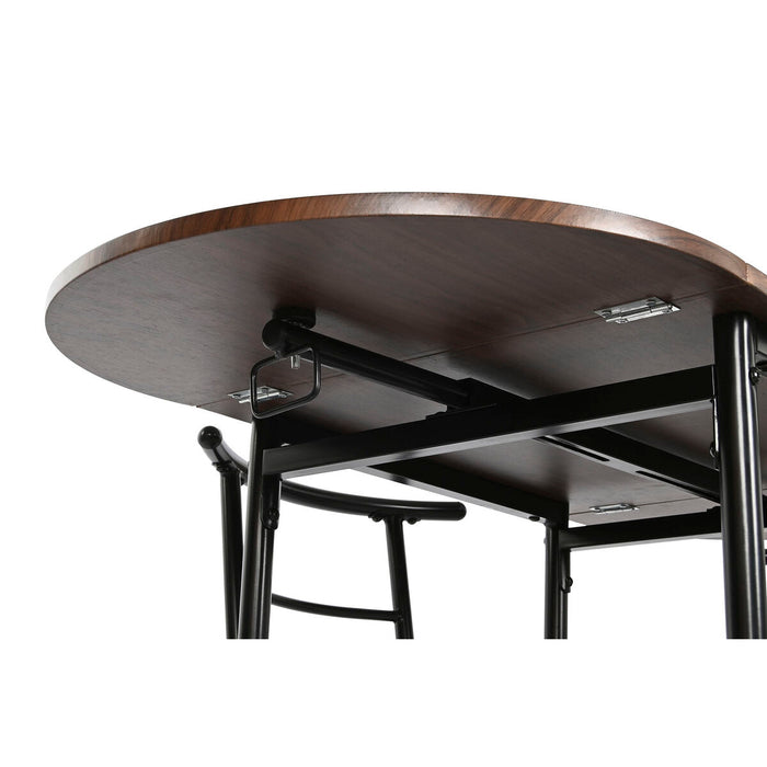 Set de Masă cu 4 Scaune DKD Home Decor Maro Negru Metal Lemn MDF 121 x 55 x 78 cm