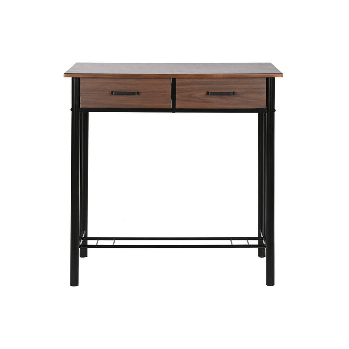 Set de Masă cu 2 Scaune DKD Home Decor Maro Negru Metal Lemn MDF 80 x 50 x 84 cm