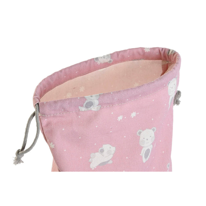 Geantă DKD Home Decor Albastru Alb Roz osos 24 x 2 x 26 cm (2 Unități)