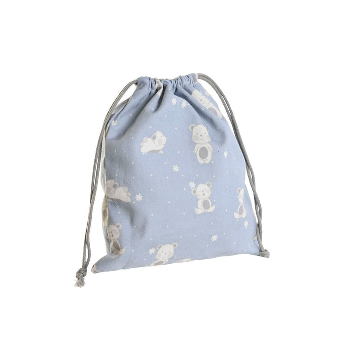 Geantă DKD Home Decor Albastru Alb Roz osos 24 x 2 x 26 cm (2 Unități)
