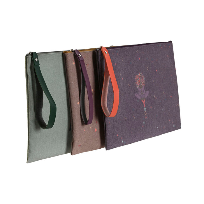 Trusă DKD Home Decor Maro Verde Bordo Pânză Yoga 31 x 1 x 21 cm (3 Unități)