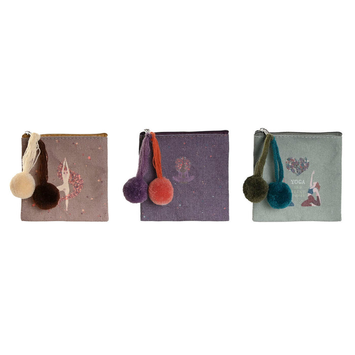 Portofel DKD Home Decor Maro Verde Bordo Yoga (3 Unități)